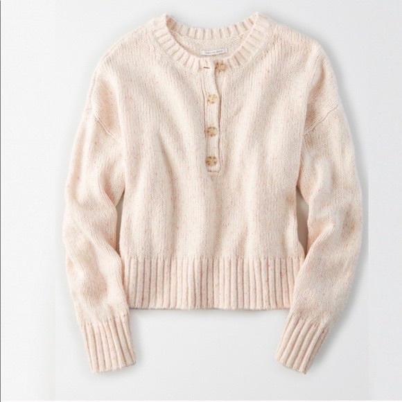 American Eagle 1/4 Button Sweater - Picture 1 of 5